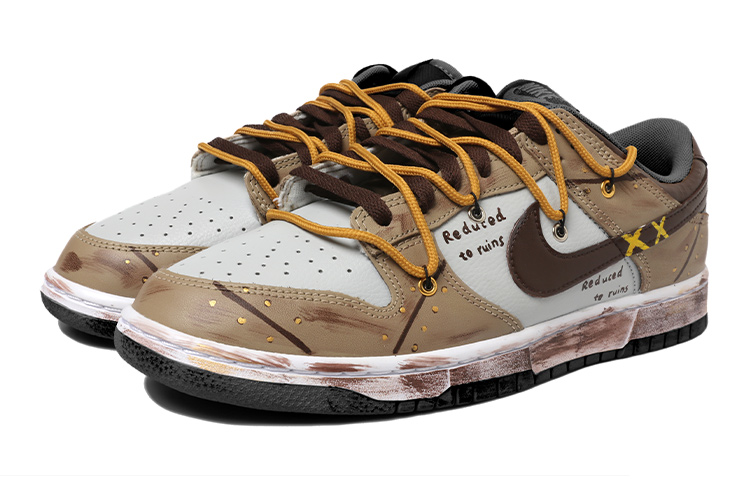 Shop [定制鞋] 耐克Dunk Low '卡其棕复古低帮' DC9560-001(Team拾玖-复古做旧棕女)