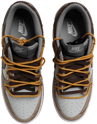 【定制球鞋】Nike Dunk Low 卡其棕 解構風 復古 做舊 Vibe風 刮痕 雙X 字母 低幫 板鞋 GS 棕白 Purchase 【定制球鞋】Nike Dunk Low 卡其棕 解構風 復古 做舊 Vibe風 刮痕 雙X 字母 低幫 板鞋 GS 棕白