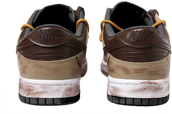 【定制球鞋】Nike Dunk Low 卡其棕 解構風 復古 做舊 Vibe風 刮痕 雙X 字母 低幫 板鞋 GS 棕白 Details for 【定制球鞋】Nike Dunk Low 卡其棕 解構風 復古 做舊 Vibe風 刮痕 雙X 字母 低幫 板鞋 GS 棕白