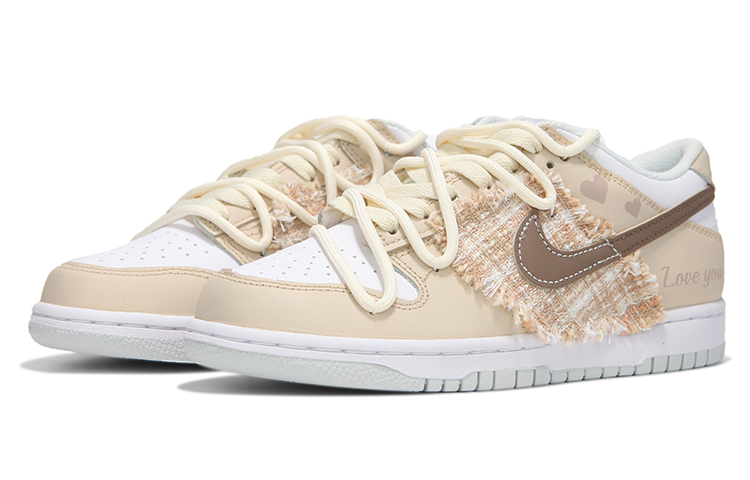 Lookbook [Sepatu Custom] Nike Dunk Low 'Khaki Cottagecore Heartwave' DH9765-102(Team24-女款田园小香风卡其色)