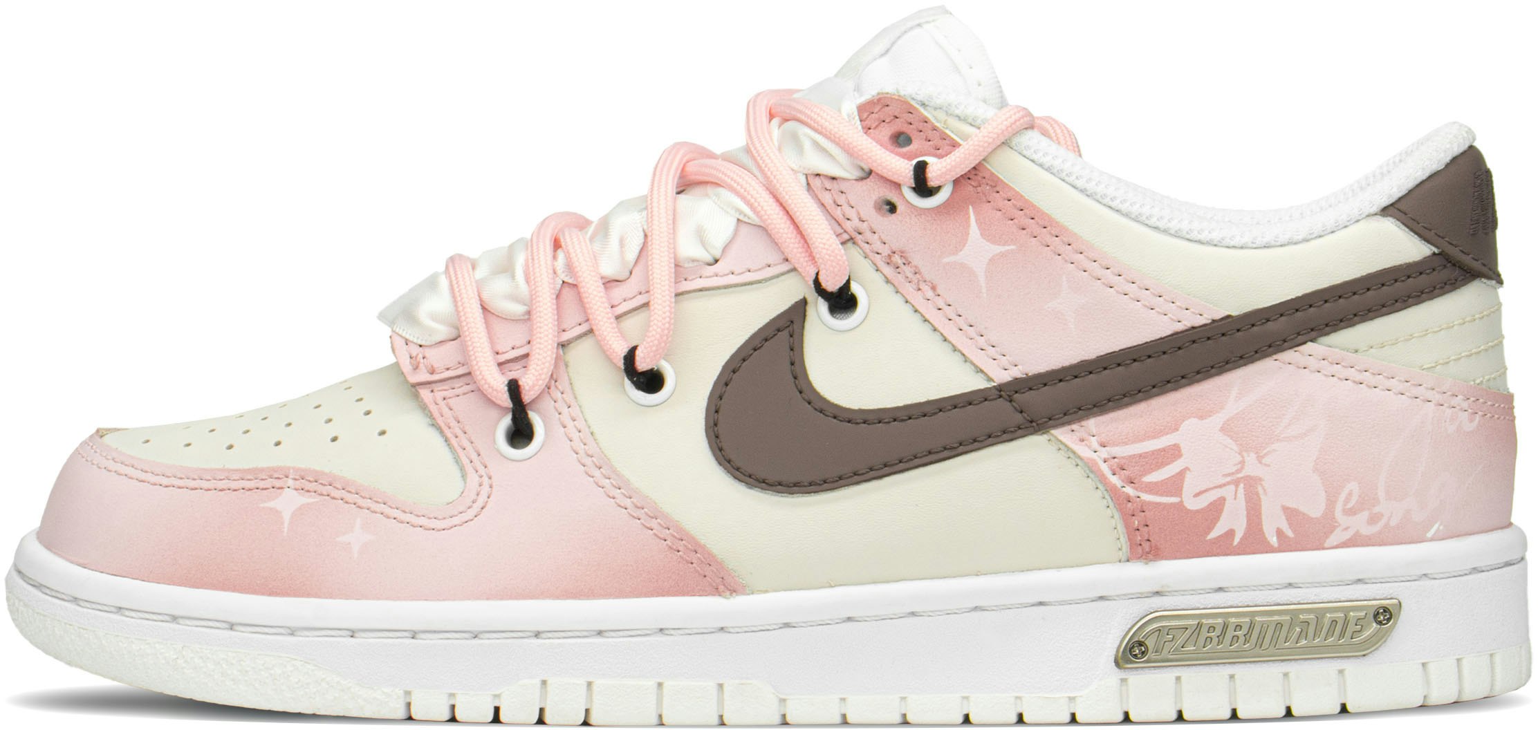 custom-shoes-nike-dunk-low-khaki-pink-bowknot
