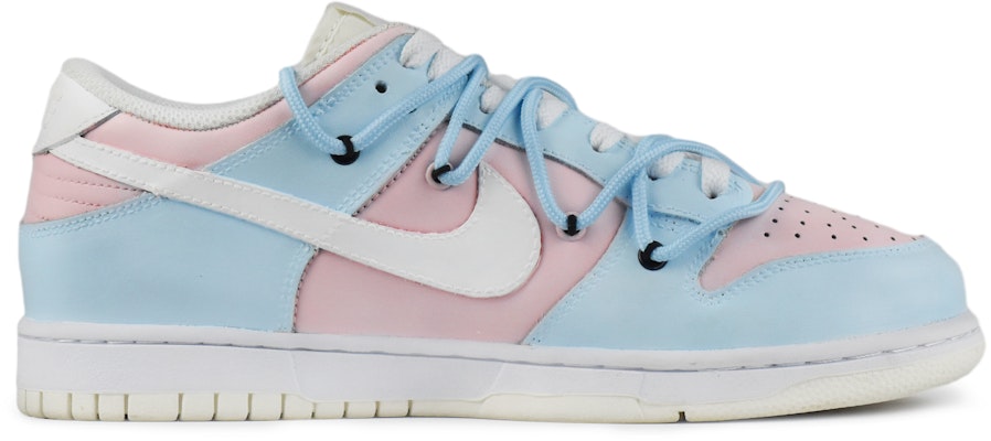 【訂製球鞋】Nike Dunk Low 酷咪 雙鞋帶 解構風 手繪塗鴉 低幫 板鞋 GS 白藍粉 Order 【訂製球鞋】Nike Dunk Low 酷咪 雙鞋帶 解構風 手繪塗鴉 低幫 板鞋 GS 白藍粉