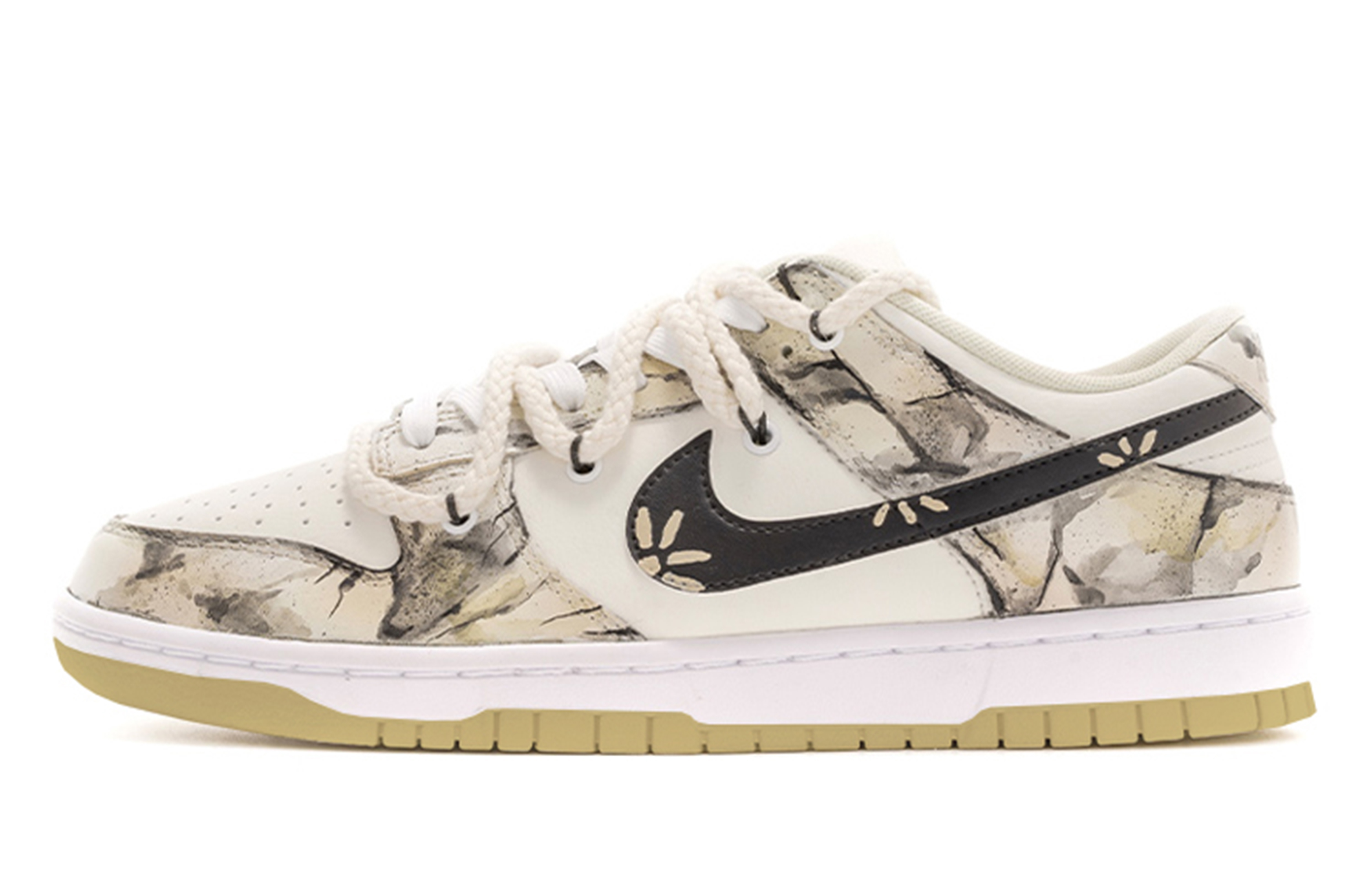Order 나이키 덩크 로우 '노동절 휴가 크랙 타이다이' 커스텀 DJ6188-100(TeamR-男款手绘裂纹白S-BOX)