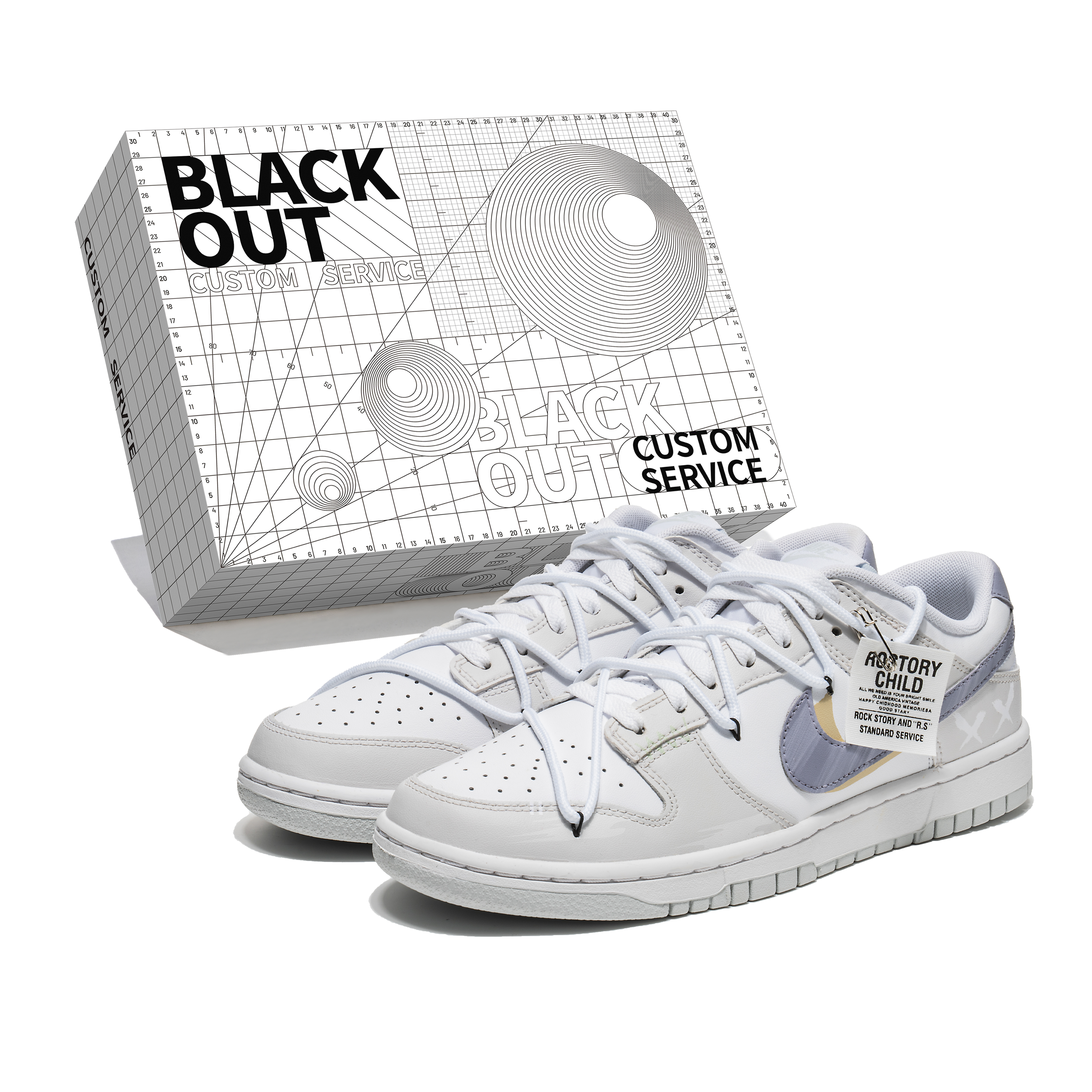 Buy [定制鞋款] 耐克Dunk低帮‘薰衣草双钩白色纸’ DV0831-101-444161