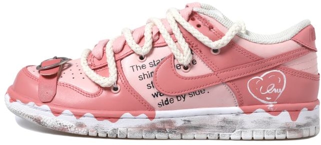 custom-shoes-nike-dunk-low-letter-rope-pink