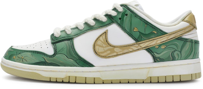 【訂製球鞋】 Nike Dunk Low 牛角尖 蓮葉亭亭 中國風 韻味 手繪噴繪 防滑 低筒 板鞋 男款 綠黃白 Buy 【訂製球鞋】 Nike Dunk Low 牛角尖 蓮葉亭亭 中國風 韻味 手繪噴繪 防滑 低筒 板鞋 男款 綠黃白