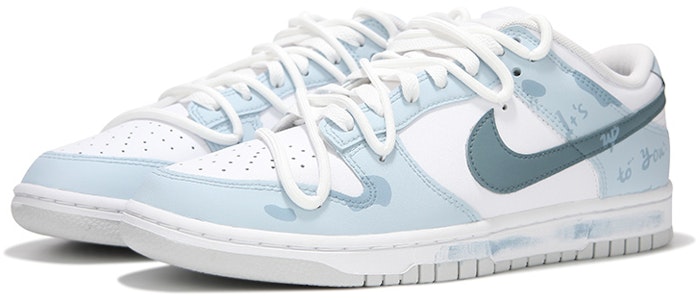 【客製化球鞋】Nike Dunk Low 火心 淡藍奶沫 簡約 冷淡風 復古 解構綁帶 低筒 滑板鞋 男款 藍白色 Lookbook 【客製化球鞋】Nike Dunk Low 火心 淡藍奶沫 簡約 冷淡風 復古 解構綁帶 低筒 滑板鞋 男款 藍白色