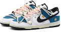 Shop 【客製化球鞋】Nike Dunk Low 競速閃電藍 夏日穿搭 髒髒鞋 解構熊貓 復古做舊 低筒 板鞋 男款 白藍