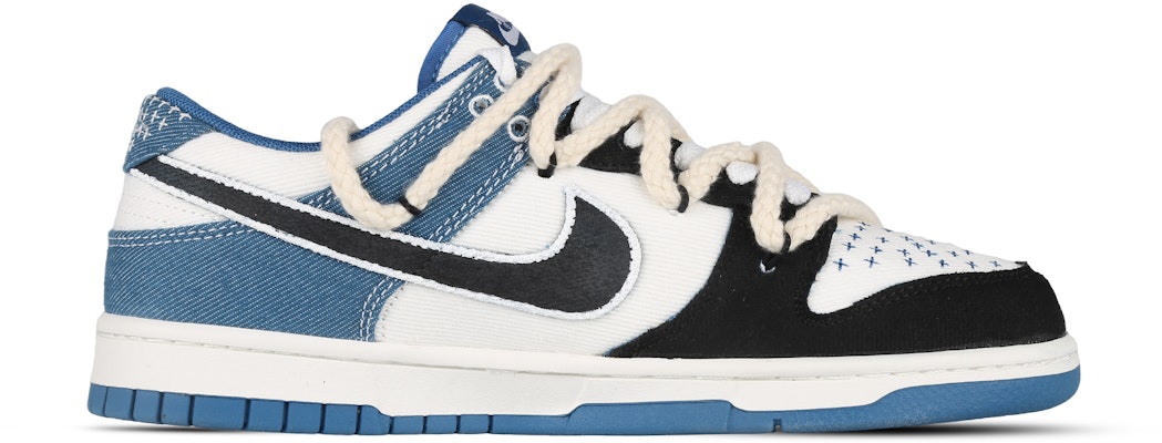 【訂製球鞋】Nike Dunk Low 閃電牛仔 戶外穿搭 高街風 小眾高級 麻繩解構 低幫 板鞋 男女同款 黑白藍 Order 【訂製球鞋】Nike Dunk Low 閃電牛仔 戶外穿搭 高街風 小眾高級 麻繩解構 低幫 板鞋 男女同款 黑白藍
