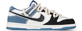 Order 【訂製球鞋】Nike Dunk Low 閃電牛仔 戶外穿搭 高街風 小眾高級 麻繩解構 低幫 板鞋 男女同款 黑白藍