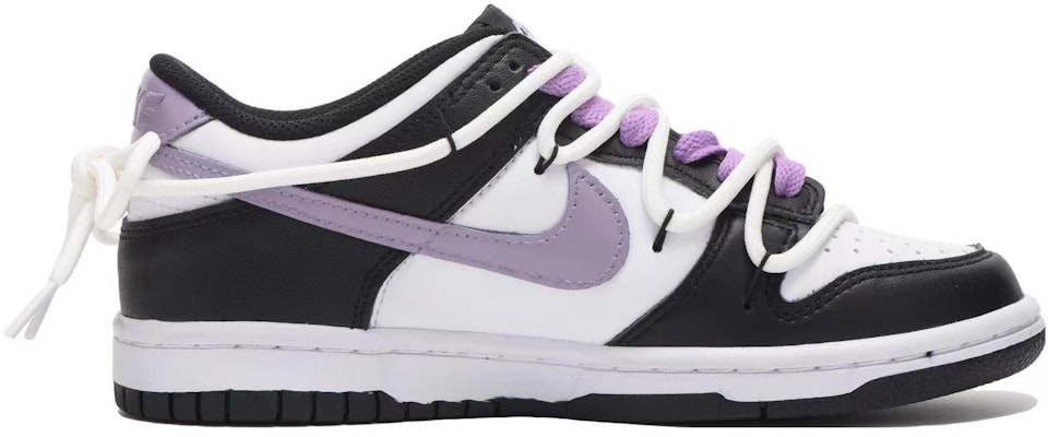 【訂製球鞋】 Nike Dunk Low 復古學院風 塗鴉 低幫 板鞋 GS 丁香紫黑 Order 【訂製球鞋】 Nike Dunk Low 復古學院風 塗鴉 低幫 板鞋 GS 丁香紫黑
