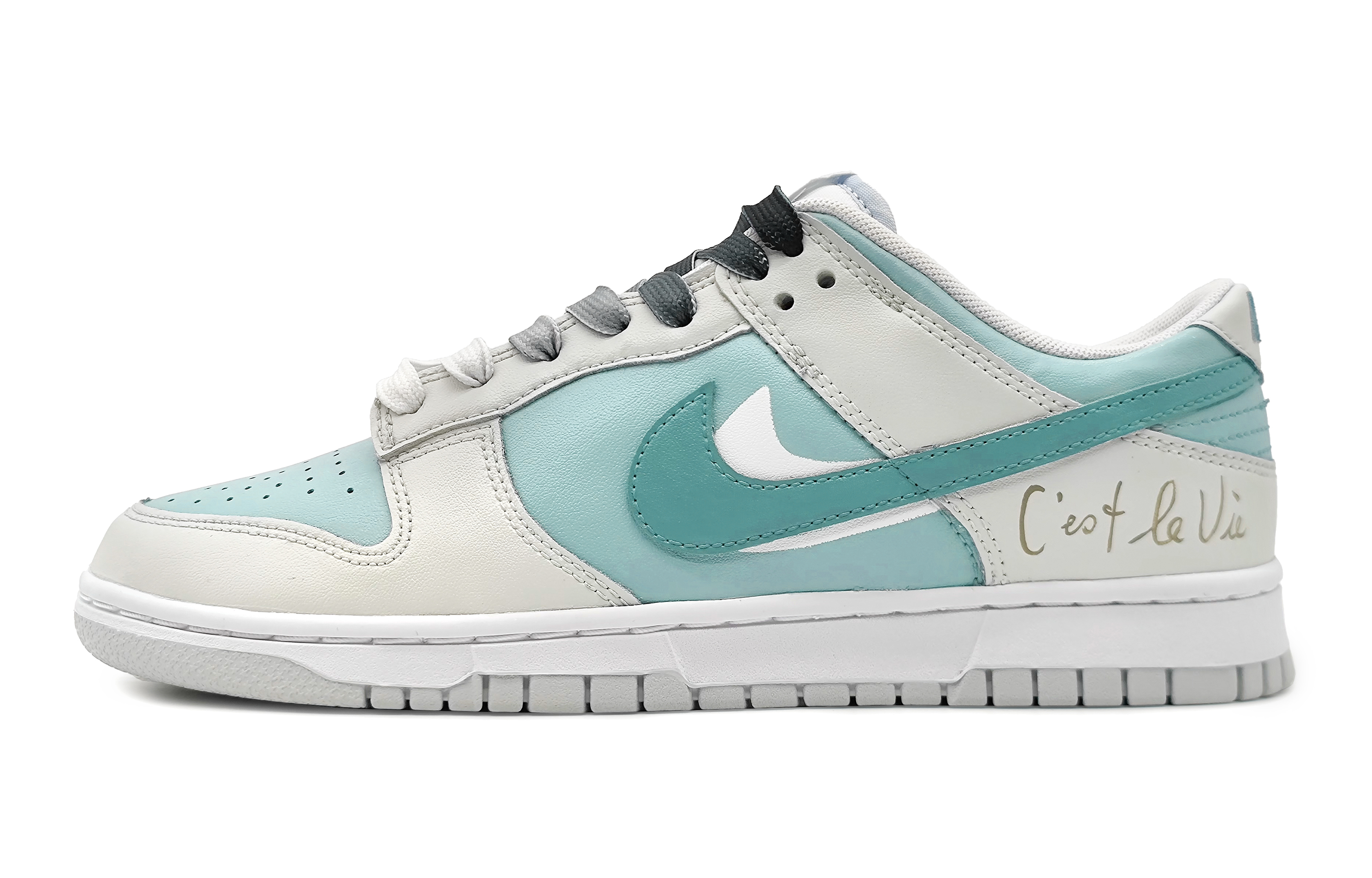 Buy 【訂製球鞋】 Nike Dunk Low 朦朧香草 青檸初夏 簡約小清新 雙勾 低筒 板鞋 GS 藍綠