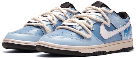 【定制球鞋】Nike Dunk Low 解構鞋帶 陵南 熱血青春 特殊鞋盒 手繪噴繪 低筒 板鞋 GS 藍白 Lookbook 【定制球鞋】Nike Dunk Low 解構鞋帶 陵南 熱血青春 特殊鞋盒 手繪噴繪 低筒 板鞋 GS 藍白