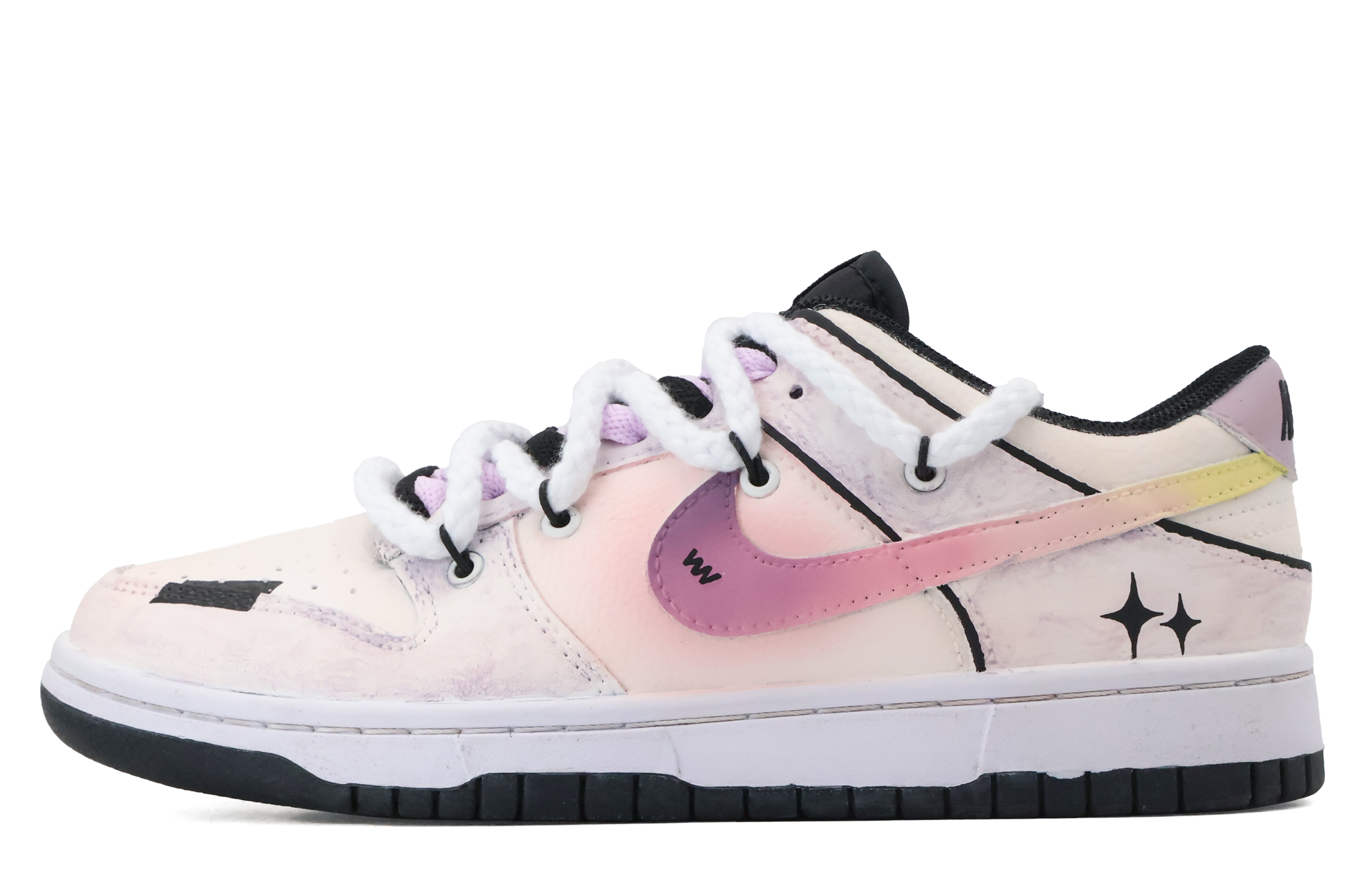 Buy 【定制球鞋】 Nike Dunk Low 琉璃 潮流 高街 多巴胺 漸變 簡約 塗鴉 百搭 低幫 板鞋 GS 紫色