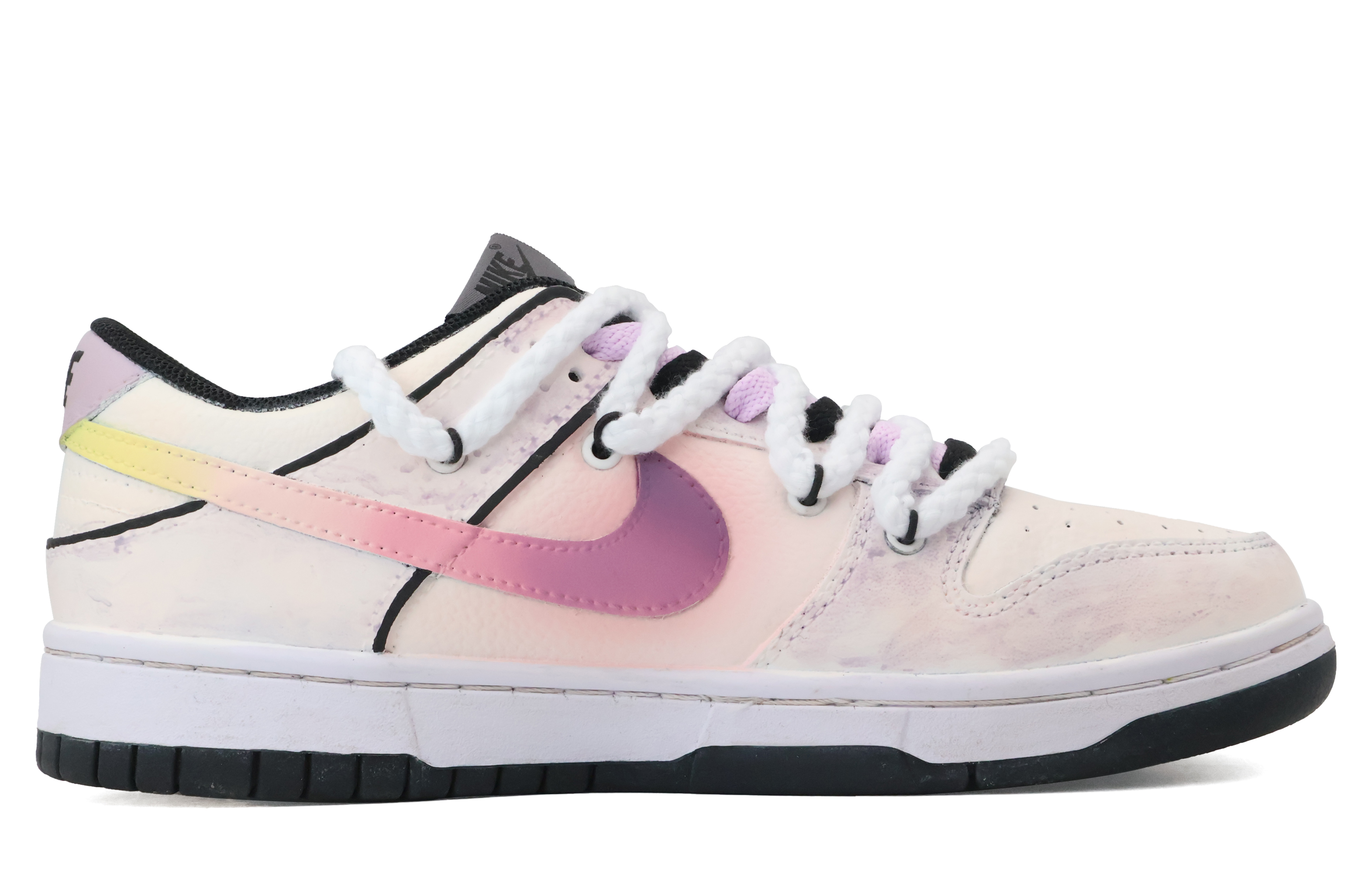 Order 【定制球鞋】 Nike Dunk Low 琉璃 潮流 高街 多巴胺 漸變 簡約 塗鴉 百搭 低幫 板鞋 GS 紫色