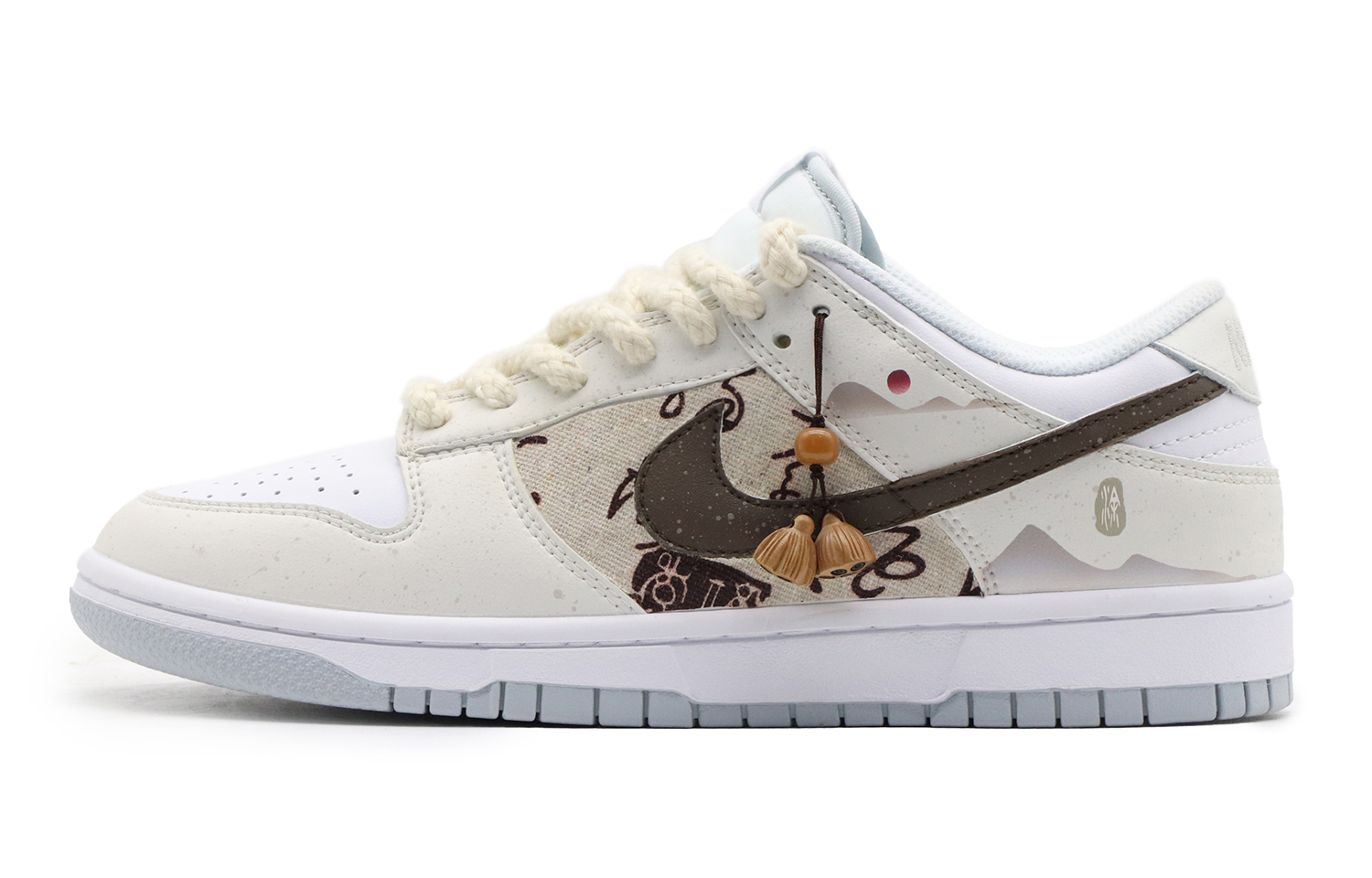 Buy ナイキダンクロー「ロータスロープクラウドスモーク」カスタムシューズ DH9765-102(Team57-女款纸落云烟)