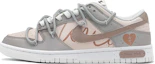 Buy 【訂製球鞋】Nike Dunk Low 解構風 雙鞋帶設計 LOVE 莫蘭迪 愛心塗鴉 隱藏式設計 低筒 板鞋 男款 灰粉