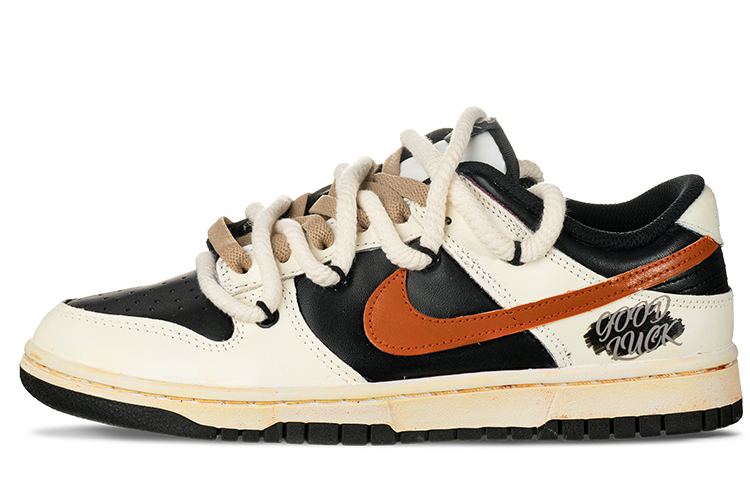 Order 【客製化球鞋】Nike Dunk Low 幸運反轉 塗鴉 麻繩 解構 復古風格 戶外 小眾 百搭 低筒 板鞋 男款 黑白