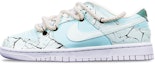 Buy 【定製球鞋】 Nike Dunk Low 爆裂紋 馬卡龍 Vibe 解構雙鞋帶 特殊鞋盒 低幫 復古板鞋 GS 藍白