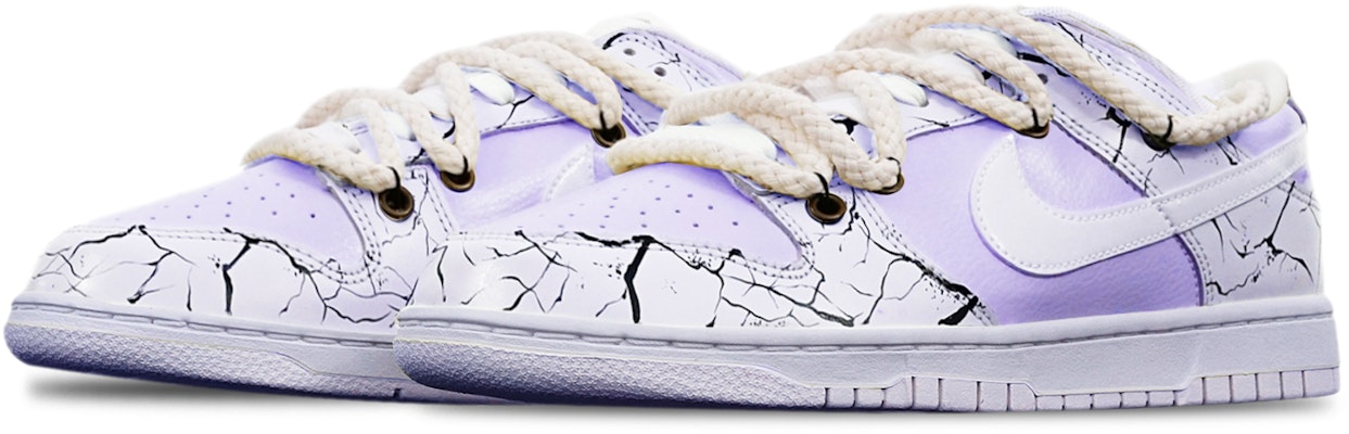 【定製球鞋】 Nike Dunk Low 爆裂紋 馬卡龍 Vibe 解構雙鞋帶 特殊鞋盒 復古 低幫 板鞋 GS 粉紫白 Lookbook 【定製球鞋】 Nike Dunk Low 爆裂紋 馬卡龍 Vibe 解構雙鞋帶 特殊鞋盒 復古 低幫 板鞋 GS 粉紫白
