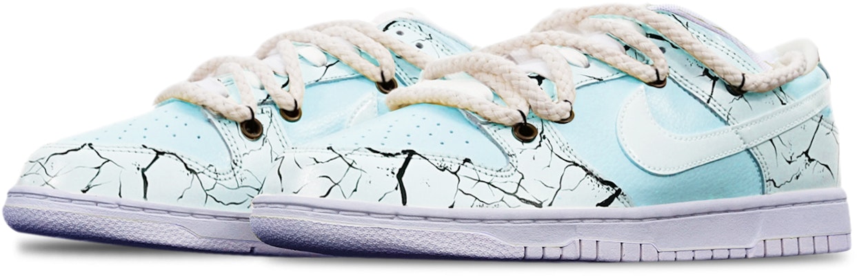 【定製球鞋】 Nike Dunk Low 爆裂紋 馬卡龍 Vibe 解構雙鞋帶 特殊鞋盒 低幫 復古板鞋 GS 藍白 Lookbook 【定製球鞋】 Nike Dunk Low 爆裂紋 馬卡龍 Vibe 解構雙鞋帶 特殊鞋盒 低幫 復古板鞋 GS 藍白