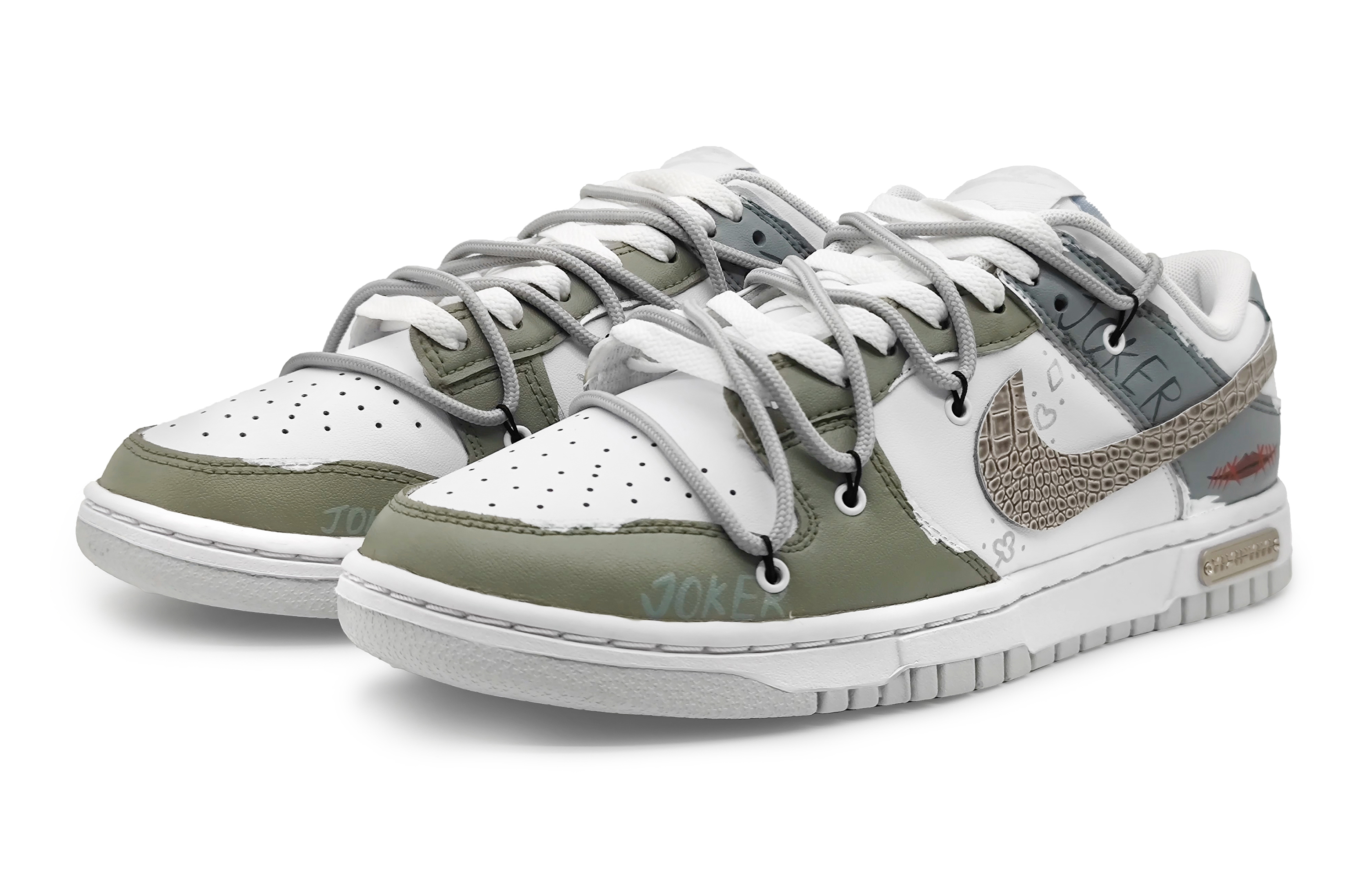 Lookbook [Kasut Tersuai] Nike Dunk Low 'Magic Space Poker Joker Kelabu Biru Hijau' DH9765-102(Team16-女款魔术空间蓝绿)