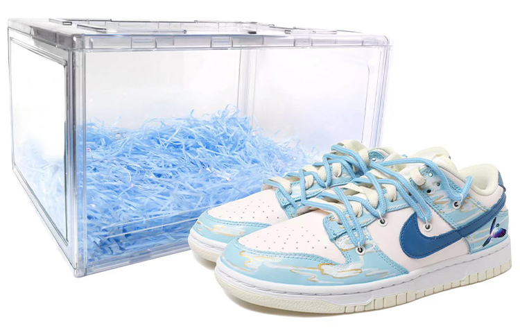 Buy [Sepatu Kustom] Nike Dunk Low 'Magpie Awan Emas Tali Dekonstruksi' DJ6188-100(Team拾玖-祥云喜鹊蓝男S-BOX)