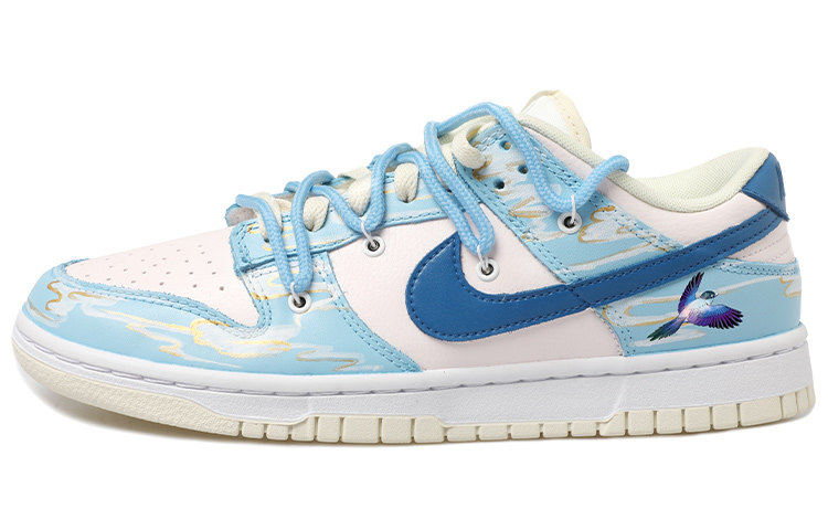 Order [Sepatu Kustom] Nike Dunk Low 'Magpie Awan Emas Tali Dekonstruksi' DJ6188-100(Team拾玖-祥云喜鹊蓝男S-BOX)