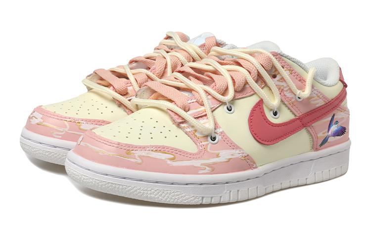 Lookbook 나이키 덩크 로우 '핑크 골드 구름' (커스텀) DH9765-100(Team拾玖-祥云喜鹊粉女S-BOX)