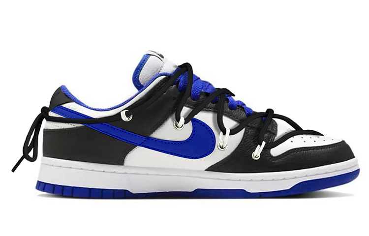 Order [Kasut Custom] Nike Dunk Low 'Mario Retro Hitam Putih Biru' FD9064-110(TeamY-男女款解构复古黑白蓝)