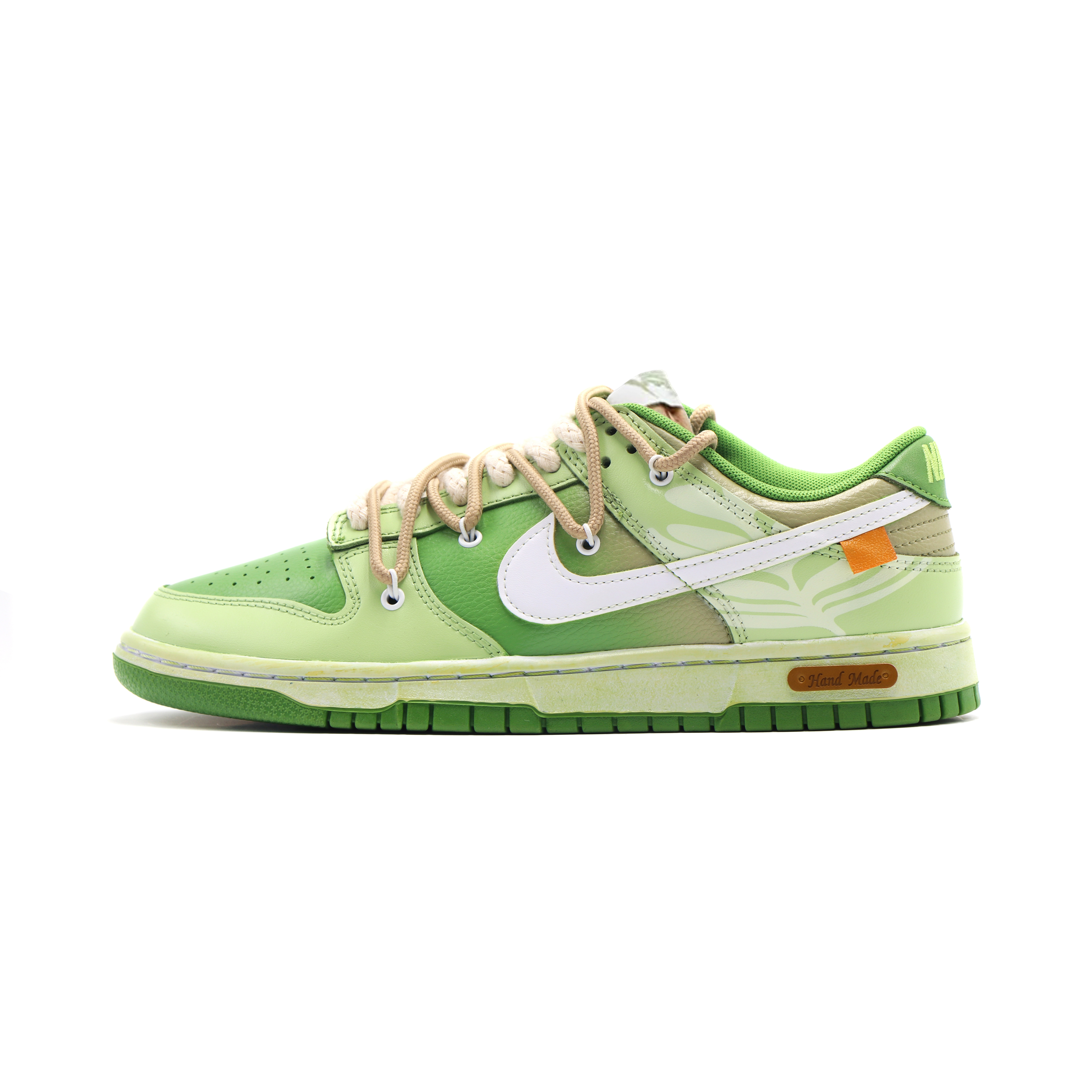 Buy 【定製球鞋】 Nike Dunk Low 解構鞋帶 復古做舊 抹茶拉花 皮牌 低幫 板鞋 GS 抹茶綠