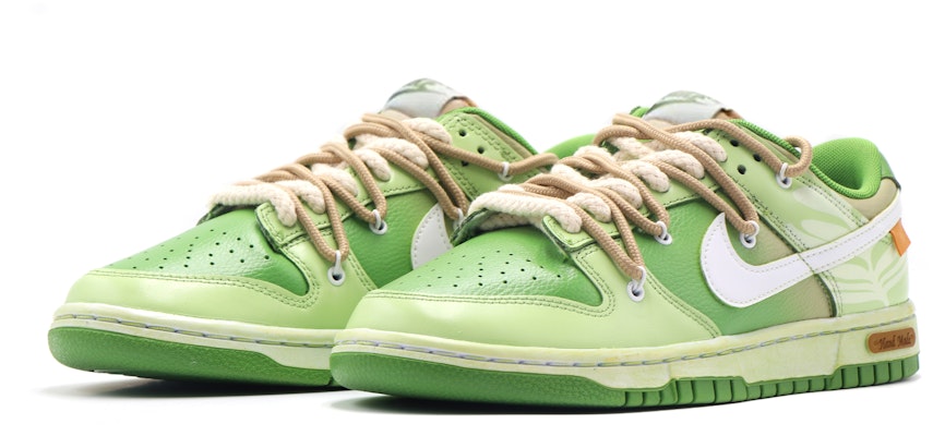 【定製球鞋】 Nike Dunk Low 解構鞋帶 復古做舊 抹茶拉花 皮牌 低幫 板鞋 GS 抹茶綠 Lookbook 【定製球鞋】 Nike Dunk Low 解構鞋帶 復古做舊 抹茶拉花 皮牌 低幫 板鞋 GS 抹茶綠