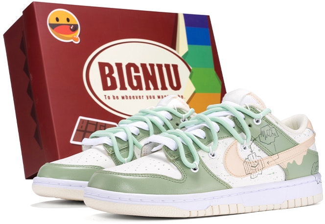 custom-shoes-nike-dunk-low-matcha-latte-custom-lace
