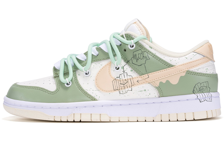 Order [Kasut Custom] Nike Dunk Low 'Lace Custom Matcha Latte' DJ6188-100(TeamR-男款抹茶拿铁白绿)