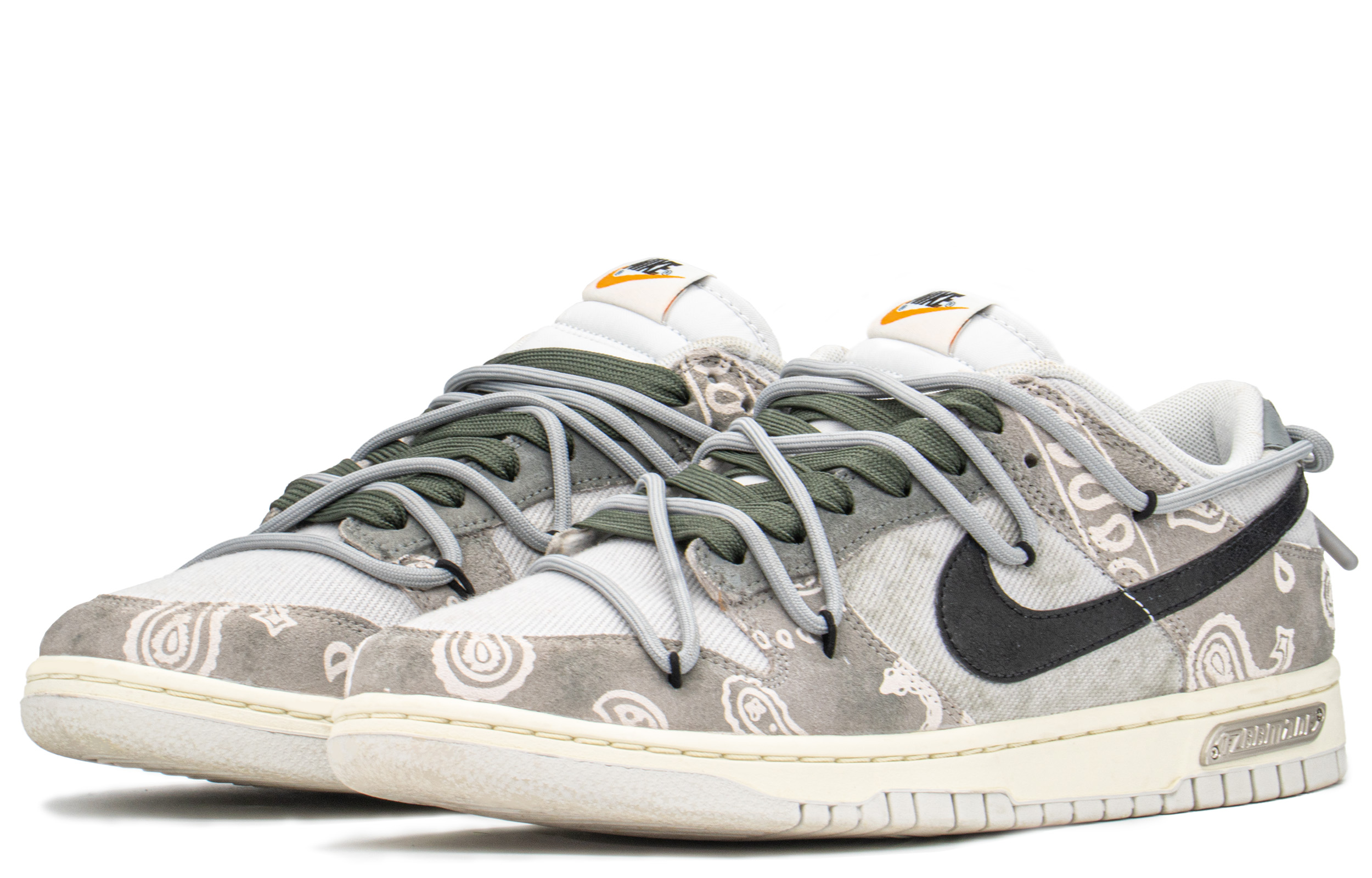 Lookbook [Custom Shoes] Nike Dunk Low 'Matcha Paisley Green-Grey'