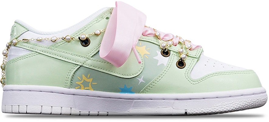 【定制球鞋】Nike Dunk Low 清涼一夏 抹茶星星 Vibe解構 贈送定制鞋帶扣一套 低幫 板鞋 GS 粉綠 Lookbook 【定制球鞋】Nike Dunk Low 清涼一夏 抹茶星星 Vibe解構 贈送定制鞋帶扣一套 低幫 板鞋 GS 粉綠