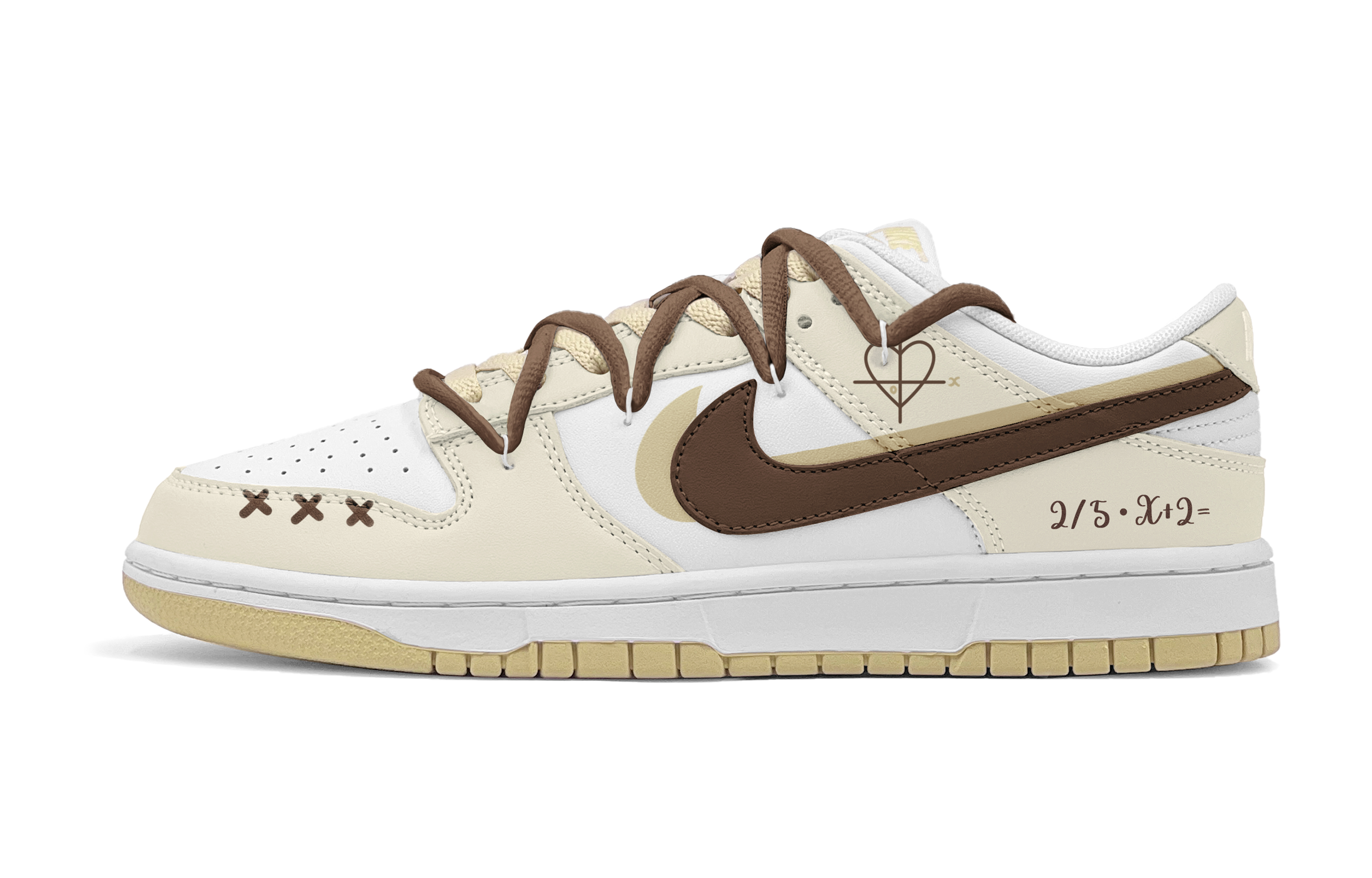 Buy [Kasut Custom] Nike Dunk Low 'Pengakuan Matematik Putih Kuning' DV0833-100(TeamS-数学告白式男S-BOX)