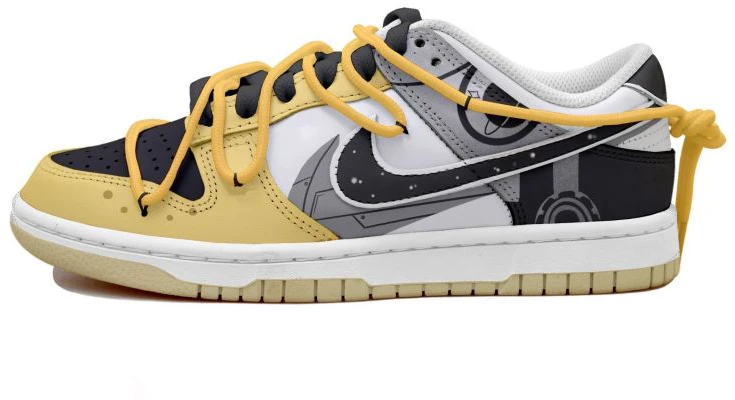 custom-shoes-nike-dunk-low-mecha-black-yellow-white