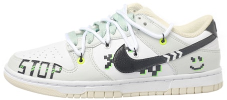 【定製球鞋】Nike Dunk Low 元宇宙主題 機甲設計 結構鞋帶 Vibe風 馬賽克笑臉 STOP 箭頭 低幫 板鞋 男款 白黑 Buy 【定製球鞋】Nike Dunk Low 元宇宙主題 機甲設計 結構鞋帶 Vibe風 馬賽克笑臉 STOP 箭頭 低幫 板鞋 男款 白黑