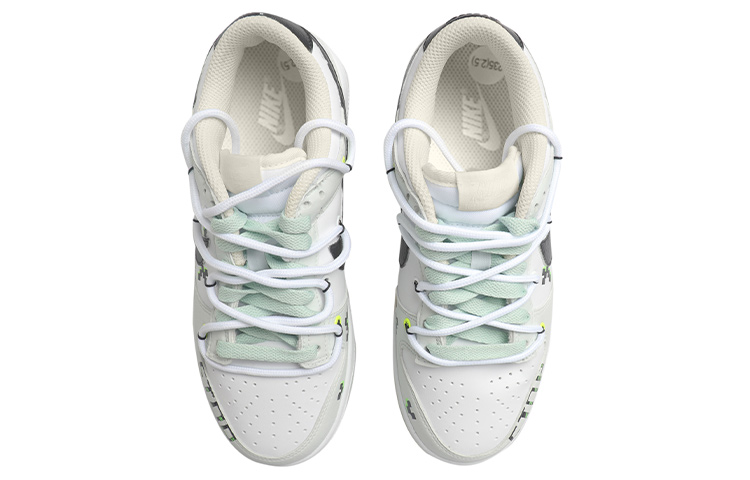 Shop 【定製球鞋】Nike Dunk Low 元宇宙主題 機甲設計 結構鞋帶 Vibe風 馬賽克笑臉 STOP 箭頭 低幫 板鞋 男款 白黑