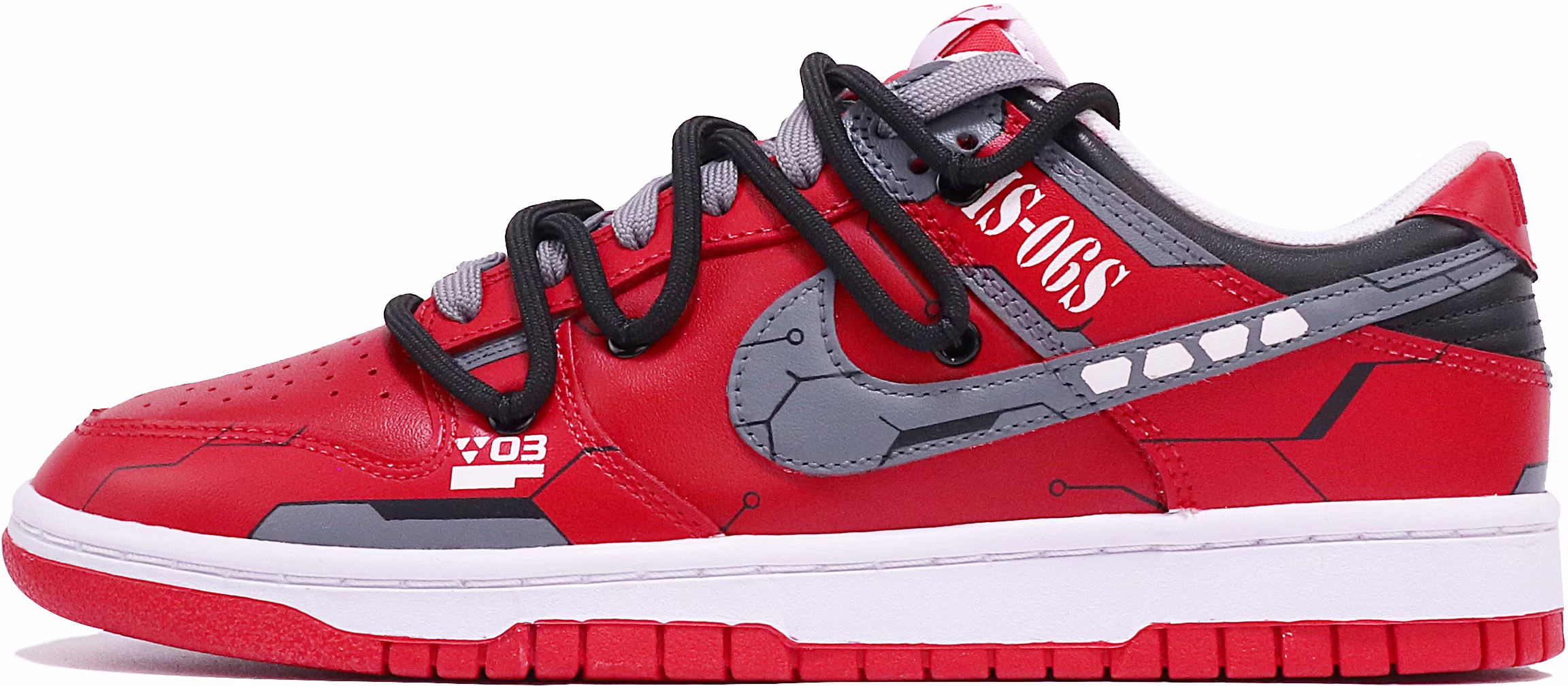 custom-shoes-nike-dunk-low-mecha-trendy-red-grey