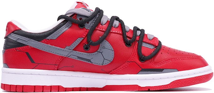 【定制球鞋】Nike Dunk Low 潮男主題 簡約 機甲 潮流 解構雙鞋帶 復古休閒 低幫 板鞋 男款 紅灰 Order 【定制球鞋】Nike Dunk Low 潮男主題 簡約 機甲 潮流 解構雙鞋帶 復古休閒 低幫 板鞋 男款 紅灰
