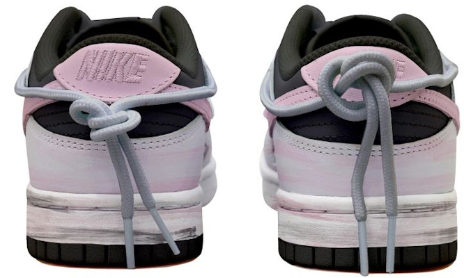 【訂製球鞋】Nike Dunk Low 做舊 機械蝴蝶 暈染 解構鞋帶 禮盒 低筒 板鞋 GS 黑粉灰 Shop 【訂製球鞋】Nike Dunk Low 做舊 機械蝴蝶 暈染 解構鞋帶 禮盒 低筒 板鞋 GS 黑粉灰