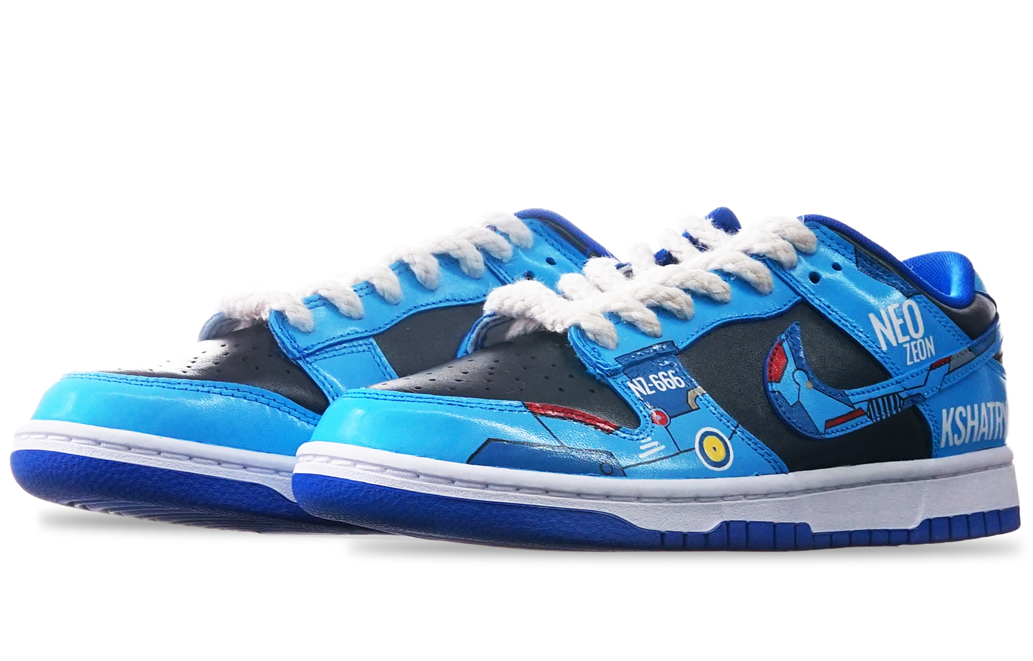 Lookbook [Kasut Custom] Nike Dunk Low 'Mekanik NZ-666 Gundam Biru Hitam' DD1391-001(Teamone-NZ666男款)