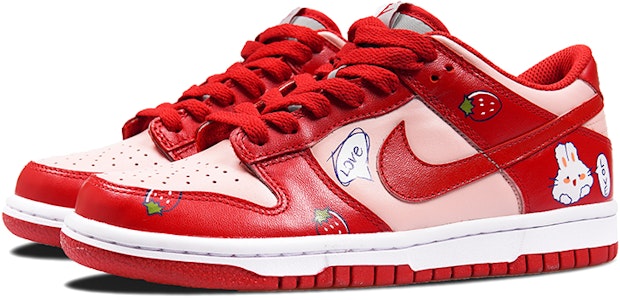 【定製球鞋】Nike Dunk Low “Medium Grey“噴繪 特殊鞋盒 草莓兔 草莓熊 可愛風 低筒 板鞋 GS 粉紅色 Details for 【定製球鞋】Nike Dunk Low “Medium Grey“噴繪 特殊鞋盒 草莓兔 草莓熊 可愛風 低筒 板鞋 GS 粉紅色