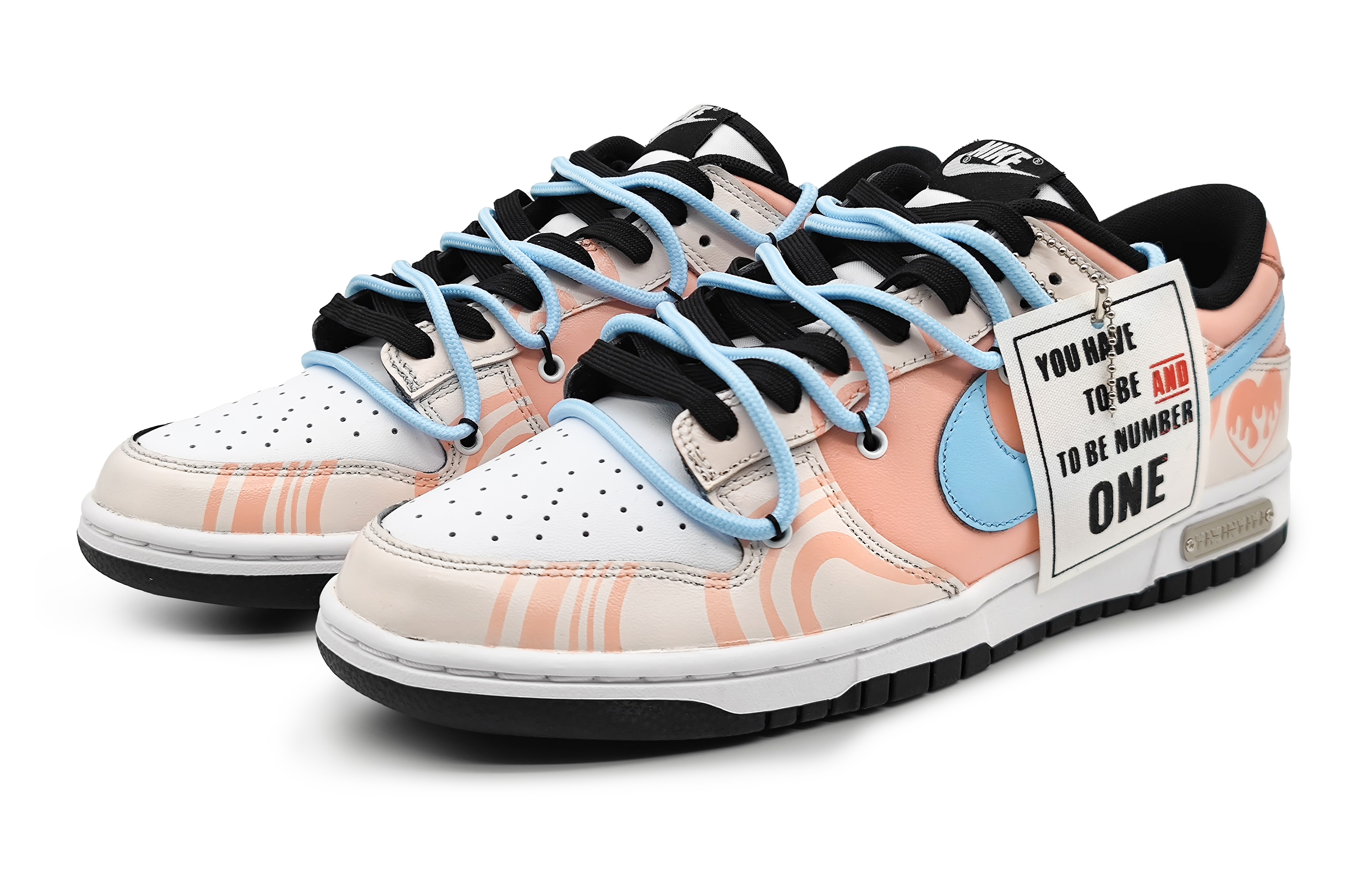 Lookbook 나이키 덩크 로우 '멜로디 핑크 화이트' (커스텀) CW1590-100(Team16-女款心动旋律-)