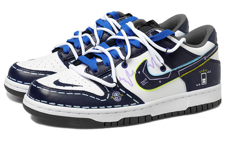 Lookbook [Kasut Kustom] Nike Dunk Low 'Metaverse Mecha Bercahaya Dalam Gelap' DJ6188-002(Team拾玖-二次元荧光男S-BOX)