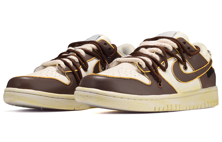 Lookbook [カスタムシューズ] ナイキ ダンク ロー『メタバース パッチワーク ブラウンホワイト』 DJ6188-100(TeamE-男款布贴棕白)