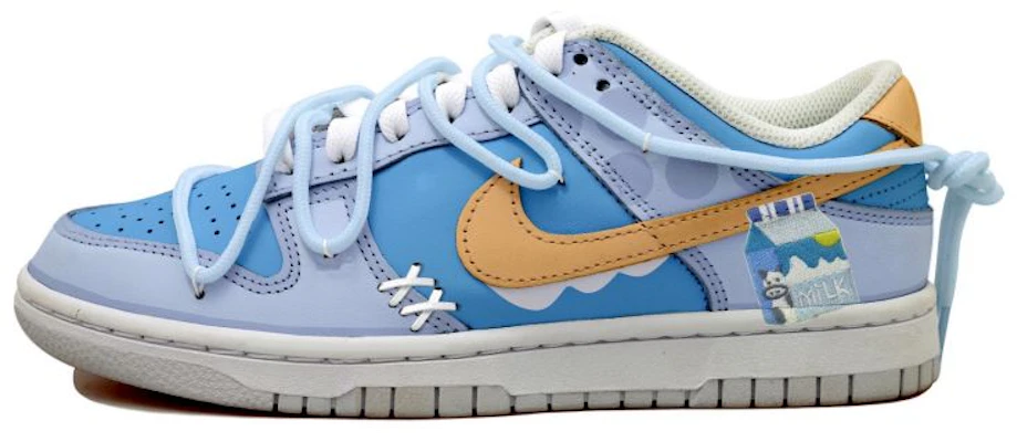 【訂製球鞋】Nike Dunk Low 牛奶盒子 雙X 線條 奶油 可愛 刺繡貼 低筒 板鞋 GS 藍色 Buy 【訂製球鞋】Nike Dunk Low 牛奶盒子 雙X 線條 奶油 可愛 刺繡貼 低筒 板鞋 GS 藍色