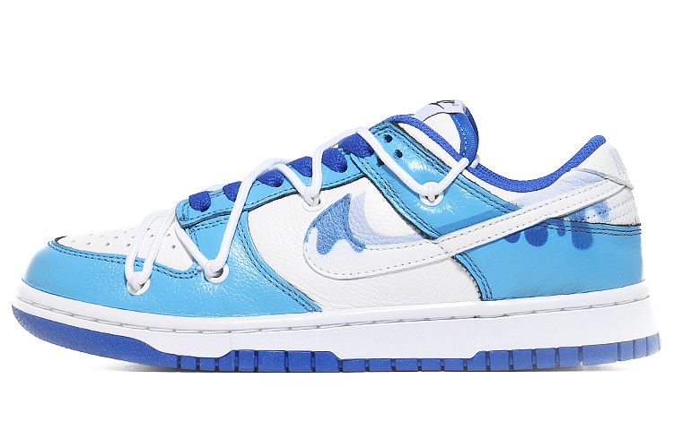 Buy 【定製球鞋】Nike Dunk Low 牛奶可可 復古 防滑輕便 低幫 板鞋 男女同款 黑白藍